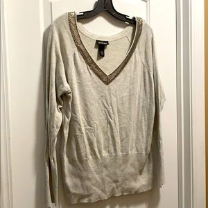 Lane Bryant v neck sweater with embellished v neck